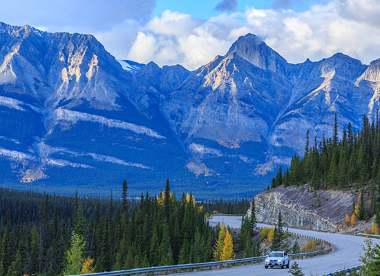 Driving along the Mountain side Driving along the Mountain side